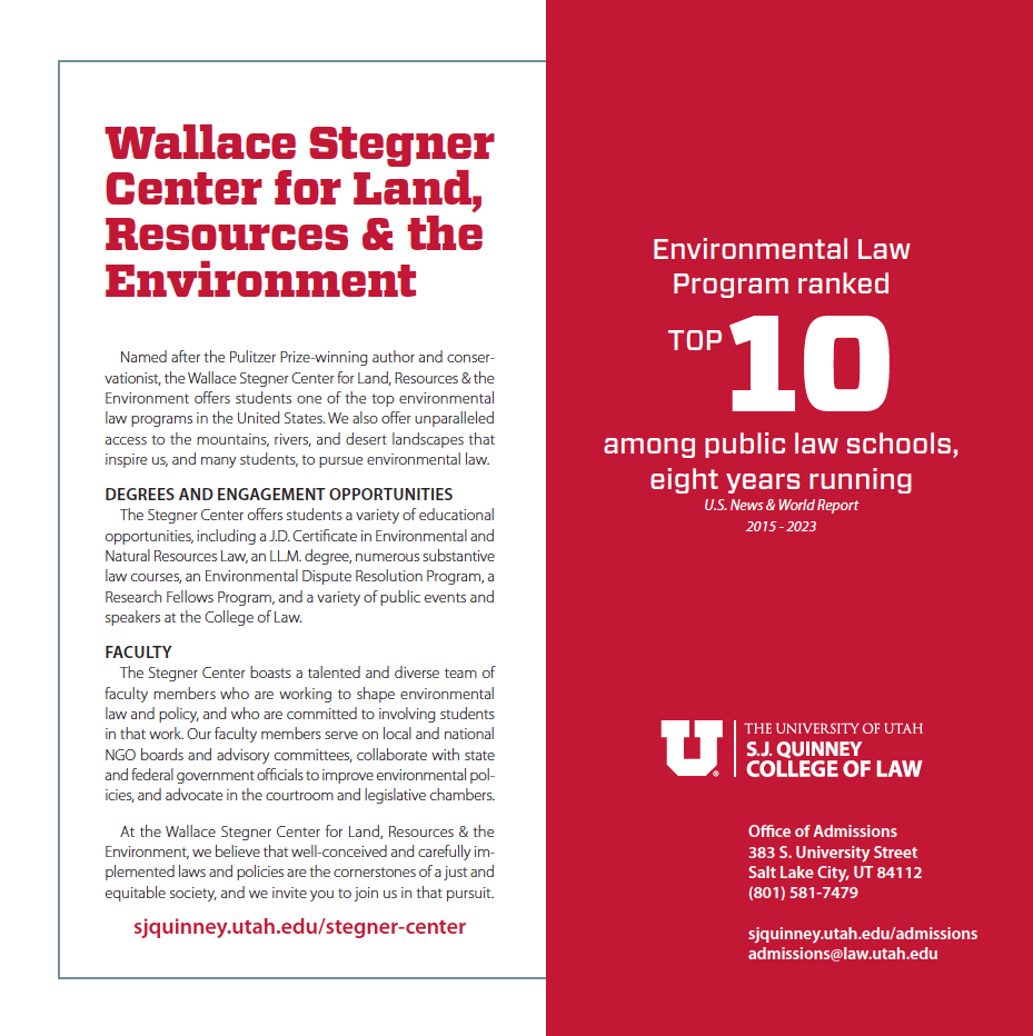 Stegner Center Bulletin Insert 2022